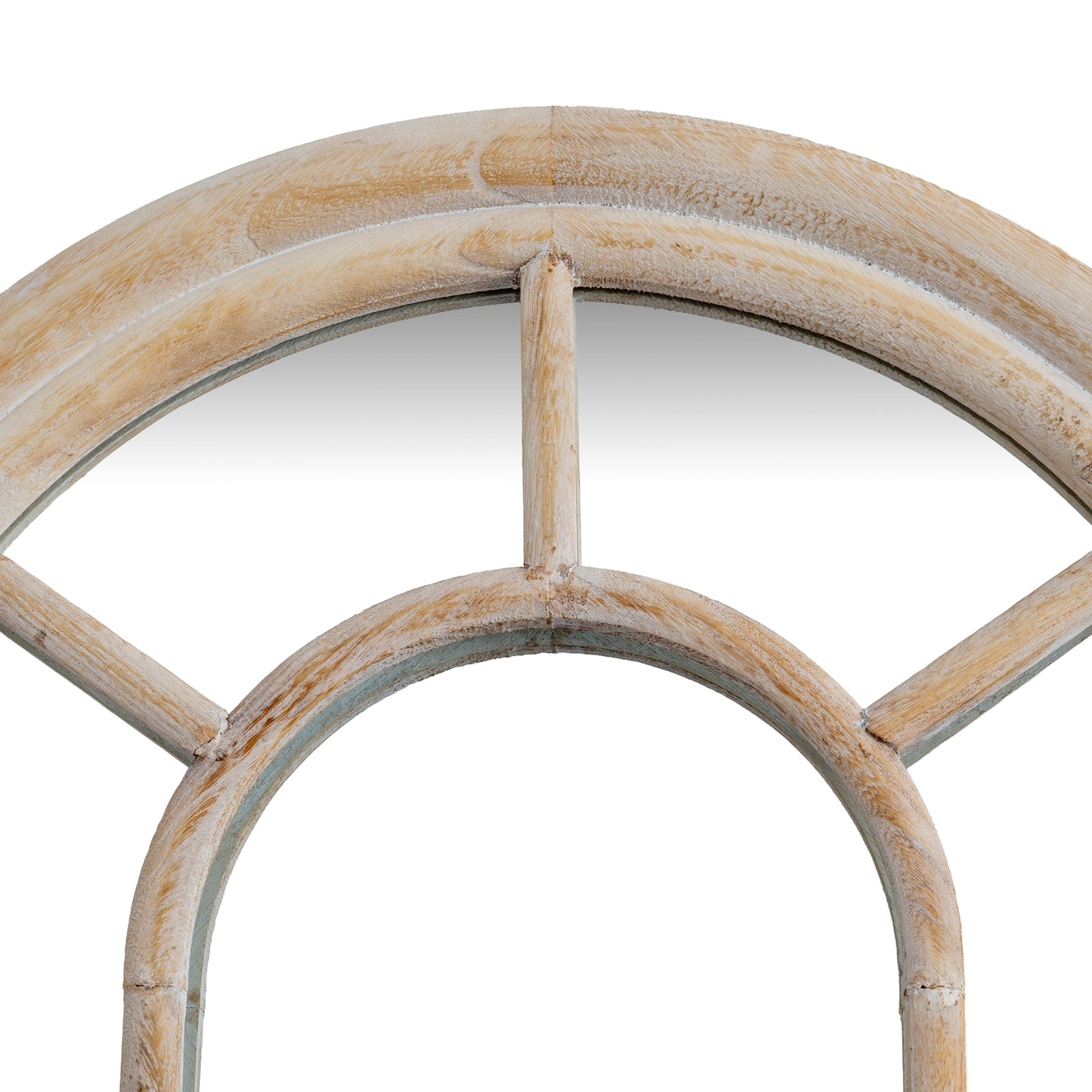 Washed Wood Tall Arched Window Mirror